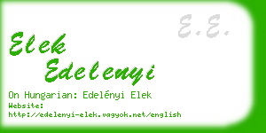 elek edelenyi business card