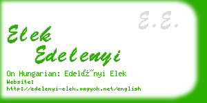 elek edelenyi business card